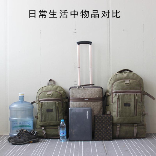 新款加厚帆布耐用復古雙肩包超大容量登山包打工旅遊露營行李包 新款加厚帆布耐用復古雙肩包超大容量登山包打工旅遊露營行李包