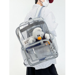 pvc透明雙肩包男女同款大容量痛包中考後後背包高中生初中生書包男款