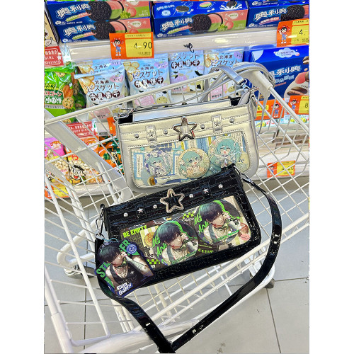 嗚咚小鋪原創百搭斜背透明小食量吧唧二次元痛包包女【荒野甜心】