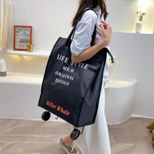 萬向輪旅行包購物袋牛津布可攜式折曡行李袋買菜包超市袋大容量