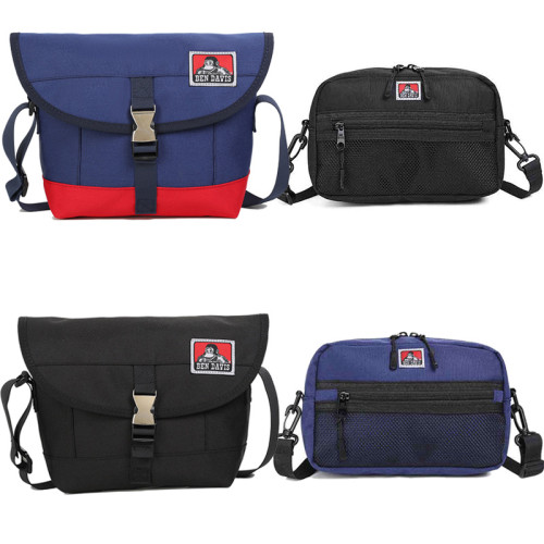 bendavis斜後後背包單肩包日系工裝潮流後後背包男女郵差包街頭休閒帆布包