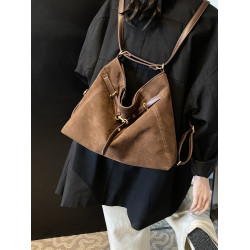 秋冬上班通勤托特包雙肩包包女2024新款復古時尚磨砂大容量單肩包