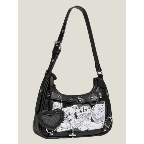 次域原創痛包斜背小食量月牙腋下痛單肩二次元漫展吧唧日常追星包