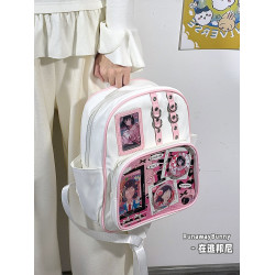 二次元日常漫展追星休閒透明穀子吧唧痛包放小卡10cm娃包小雙肩包