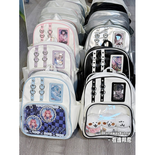 二次元日常漫展追星休閒透明穀子吧唧痛包放小卡10cm娃包小雙肩包