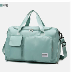 運動健身包女大容量乾濕分離防水斜後後背包輕便可掛拉桿短途旅行包