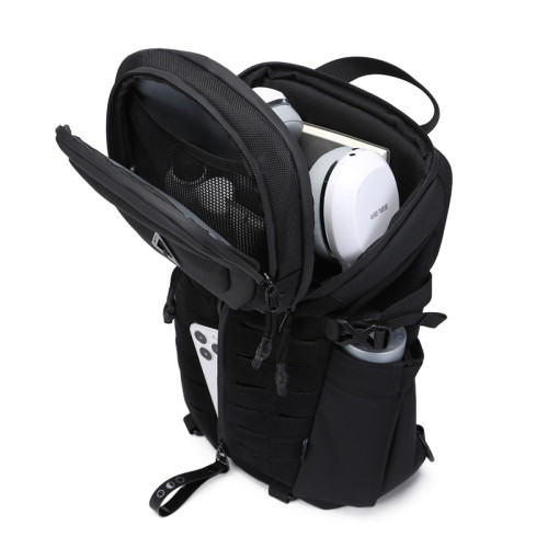 ozuko男士胸包運動防水斜後後背包 大容量多功能包包款斜後後背包級感