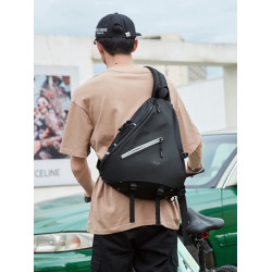 斜後後背包男單肩包可變雙肩戶外登山防水大容量弓箭包女運動胸包通勤