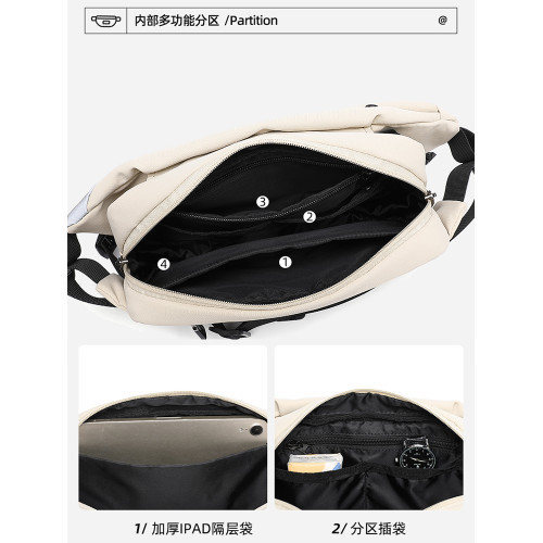 2025新款斜後後背包潮牌男女通勤胸包運動腰包休閒風單肩包機能騎行包