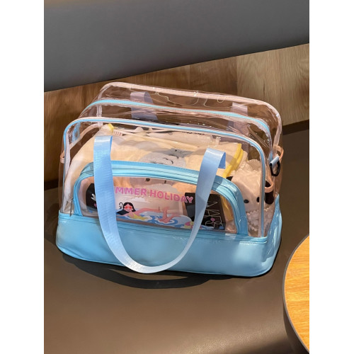 bubnob透明手提包女大容量防水沙灘包遊泳健身收納袋單肩斜後後背包潮 bubnob透明手提包女大容量防水沙灘包遊泳健身收納袋單肩斜後後背包潮