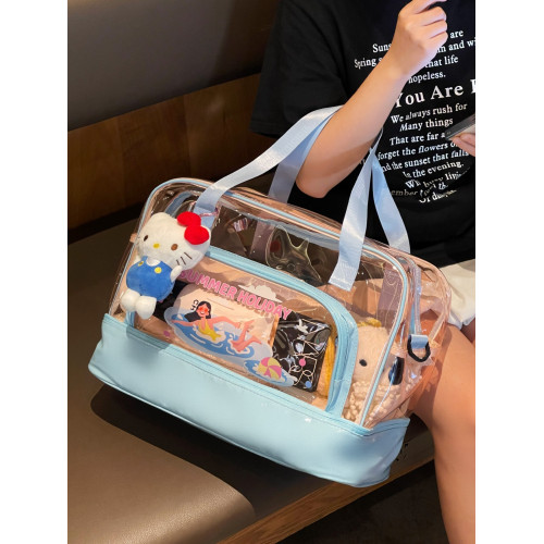 bubnob透明手提包女大容量防水沙灘包遊泳健身收納袋單肩斜後後背包潮 bubnob透明手提包女大容量防水沙灘包遊泳健身收納袋單肩斜後後背包潮