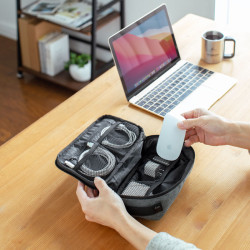 日本SANWA山業多功能收納包可攜式小包男手包充電器充手機數碼整理