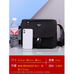 後後背包單肩包男牛津布斜後後背包男士繙蓋通勤包尼龍帆布大容量運動男包