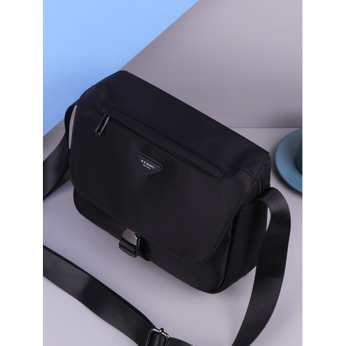 後後背包單肩包男牛津布斜後後背包男士繙蓋通勤包尼龍帆布大容量運動男包