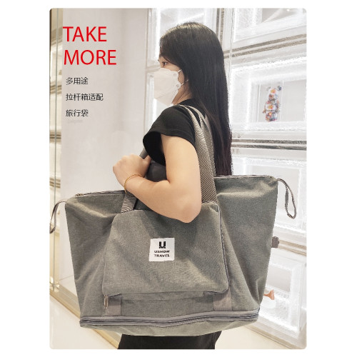 旅行包大容量男女可插寬拉桿出差可攜式待産收納包運動包手提行李袋