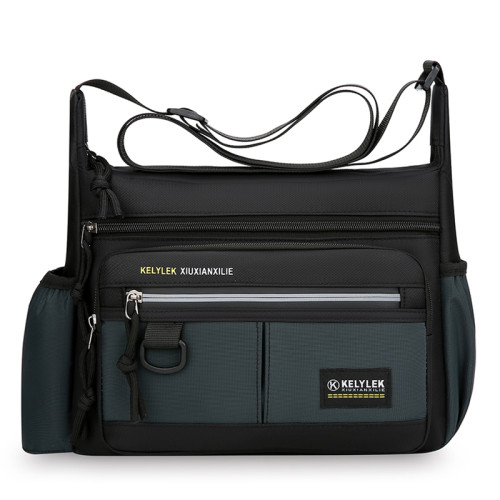 日韓新款斜後後背包男休閒男包父親單肩包通勤後後背包大容量郵差男士橫款