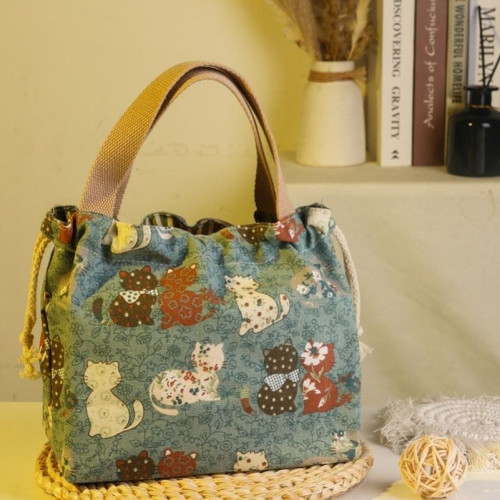 上班族出門通勤小拎包百搭手提雜物袋可愛2022女款輕便帆布便當包 上班族出門通勤小拎包百搭手提雜物袋可愛2022女款輕便帆布便當包