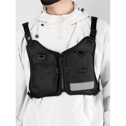 新款戶外運動騎行後後背包 牛津布迷彩夜跑包 街頭潮牌胸包