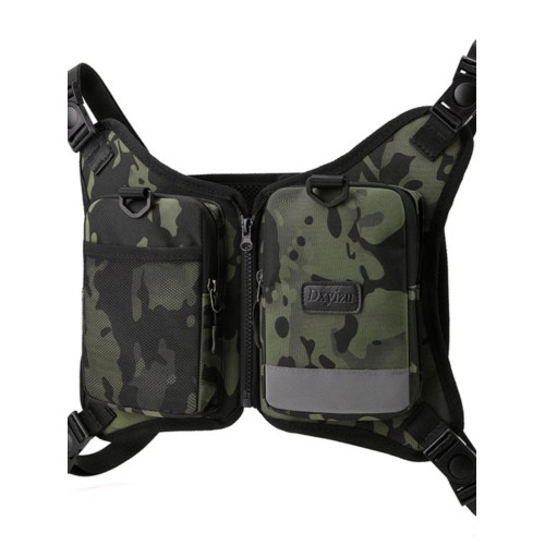 新款戶外運動騎行後後背包 牛津布迷彩夜跑包 街頭潮牌胸包