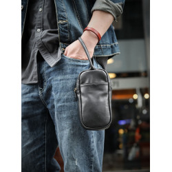 2023新款男士手拿包軟牛皮商務大容量手拎包男款簡約真皮手機包小