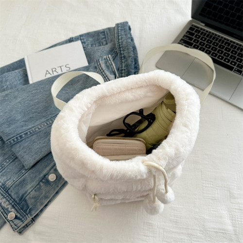 可愛毛絨卡通雙肩包女生迷你大容量繙蓋旅行休閒小後後背包百搭潮包包