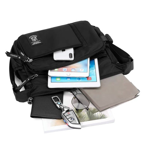 【6隔層】大容量男士斜後後背包商務旅行包防水耐磨單肩斜後後背包工具包