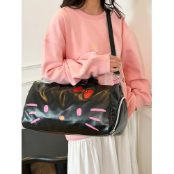 卡通可愛大包包單肩蝴蝶結凱蒂貓手提健身包斜背大容量旅行包