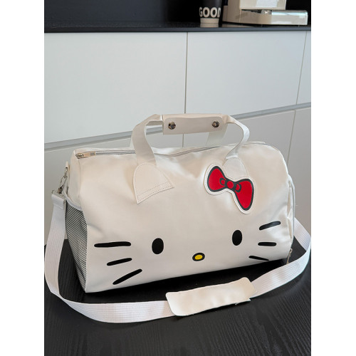 卡通可愛大包包單肩蝴蝶結凱蒂貓手提健身包斜背大容量旅行包 卡通可愛大包包單肩蝴蝶結凱蒂貓手提健身包斜背大容量旅行包