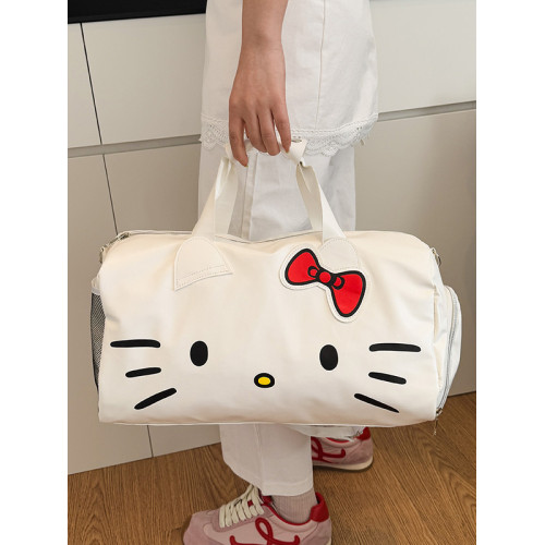 卡通可愛大包包單肩蝴蝶結凱蒂貓手提健身包斜背大容量旅行包 卡通可愛大包包單肩蝴蝶結凱蒂貓手提健身包斜背大容量旅行包