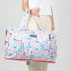 日系kitty貓卡通可愛大容量旅行包折曡行李收納袋單肩斜背露營包