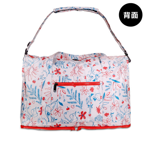 日系kitty貓卡通可愛大容量旅行包折曡行李收納袋單肩斜背露營包