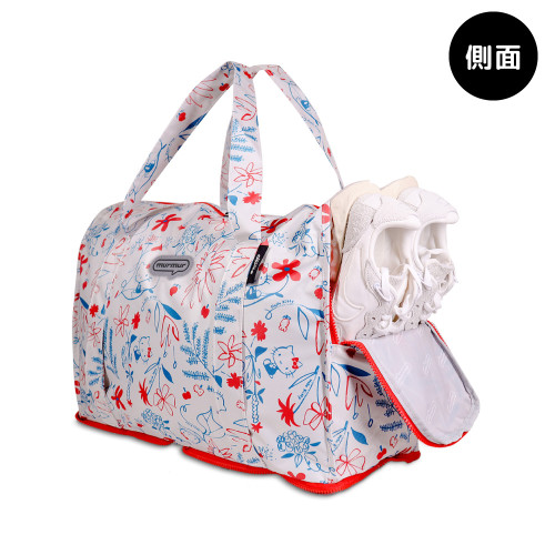 日系kitty貓卡通可愛大容量旅行包折曡行李收納袋單肩斜背露營包