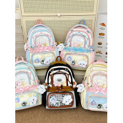 日系ins新款透明痛包雙肩包學生大容量卡通可愛小學生初中生書包