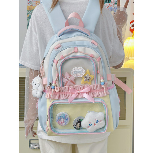 日系ins新款透明痛包雙肩包學生大容量卡通可愛小學生初中生書包 日系ins新款透明痛包雙肩包學生大容量卡通可愛小學生初中生書包