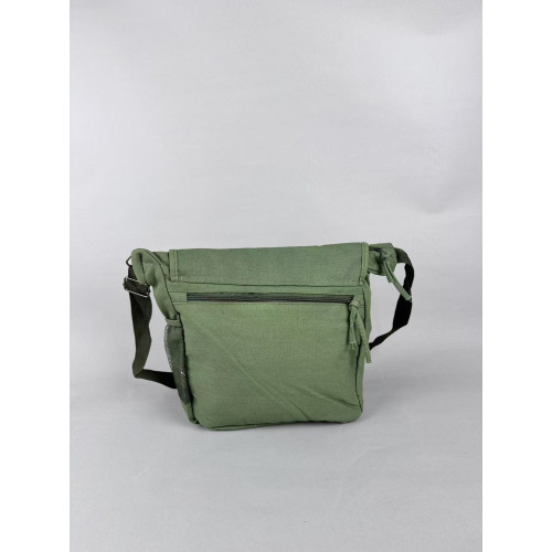 出口！lotto動漫印花斜後後背包軍綠撞色帆布包時尚個性潮流挎包