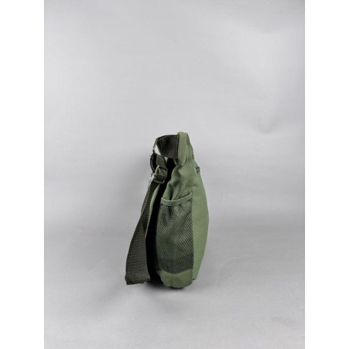 出口！lotto動漫印花斜後後背包軍綠撞色帆布包時尚個性潮流挎包