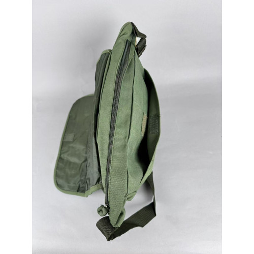 出口！lotto動漫印花斜後後背包軍綠撞色帆布包時尚個性潮流挎包