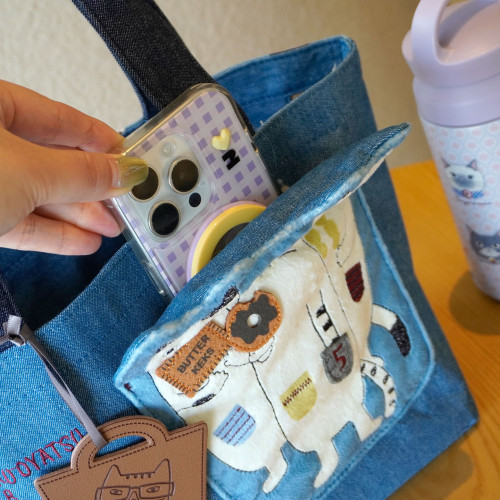 送皮牌 日本kusuguru正品立體小貓多隔層拉鍊款斜後後背包大容量手提