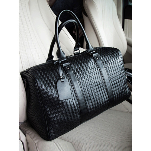 旅行包男新款歐美大容量手工編織行李袋商務出差手提單肩包健身包