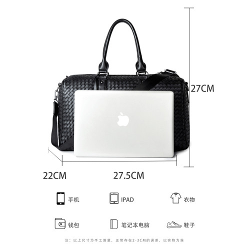 旅行包男新款歐美大容量手工編織行李袋商務出差手提單肩包健身包