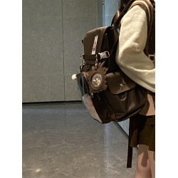 錢一波痛包｜巧克力棕15cm娃穀兩用學院風追星大食量雙肩日常後後背包