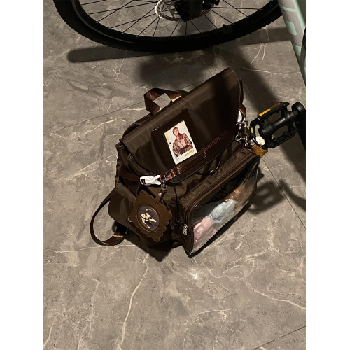 錢一波痛包｜巧克力棕15cm娃穀兩用學院風追星大食量雙肩日常後後背包