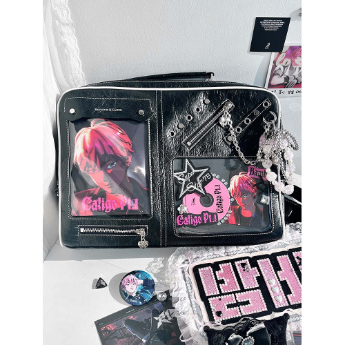 香蕉家原創設計新品奇跡櫥窗雙痛窗可娃可痛痛包大食量斜背電腦包