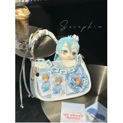 Seraphim原創水墨痛 日常甜美Lolita單肩斜背褶皺腋下痛包小食量