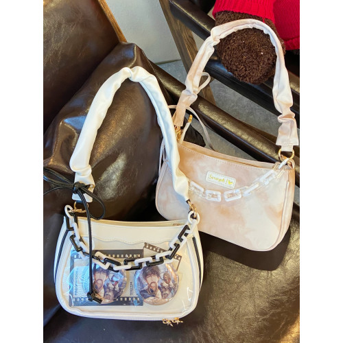 Seraphim原創水墨痛 日常甜美Lolita單肩斜背褶皺腋下痛包小食量