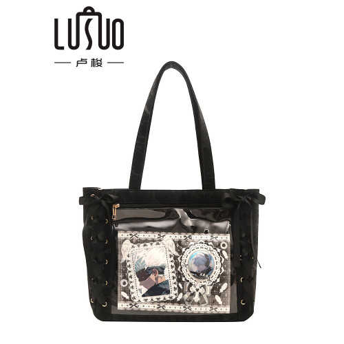 綠色痛包大容量絲帶薄荷綠手提二次元穀子小食量包包女肩包托特包