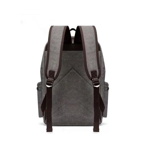 真皮雙肩包男復古手提油蠟帆布簡約休閒旅行商務時尚後後背包電腦書包