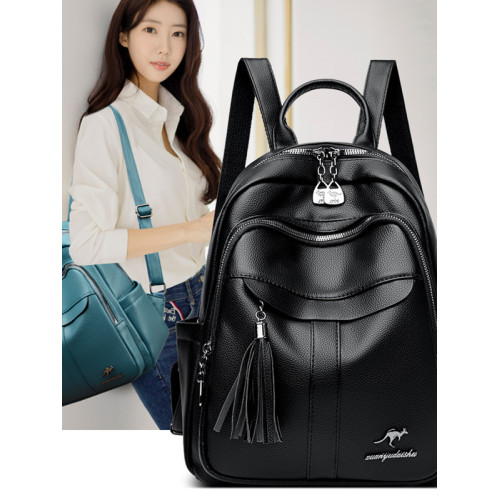 真皮雙肩包女2026時尚新款大容量百搭包包頭層牛皮軟皮韓版後後背包潮