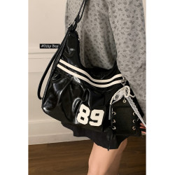 千禧風包包女2025新款潮小衆時尚雙肩後後背包大容量單肩托特包通勤包