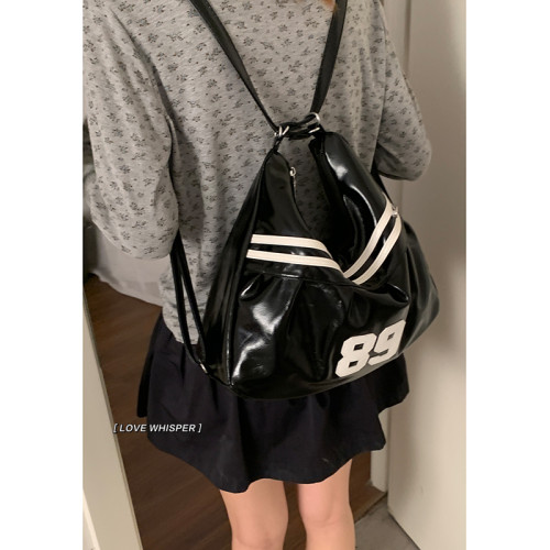 千禧風包包女2025新款潮小衆時尚雙肩後後背包大容量單肩托特包通勤包